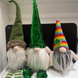 St. Patrick's Gnome Trio with Green Sequin Hat